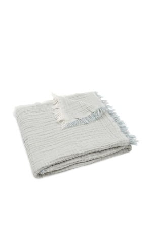 hydrofiele wiegdeken Fringe Stripe Sea Green/Ivory