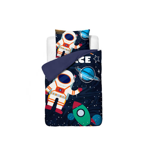 Little Monster polyester dekbedovertrek 1-persoons (140x220 cm) Blauw All over print