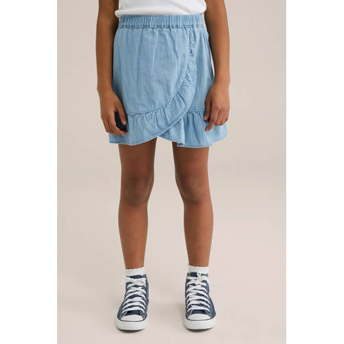 WE Fashion Blue Ridge spijkerrok light blue denim Blauw Effen