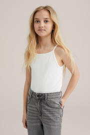 thumbnail: WE Fashion mouwloze top wit rib gebreid