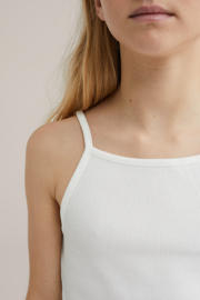 thumbnail: WE Fashion mouwloze top wit rib gebreid