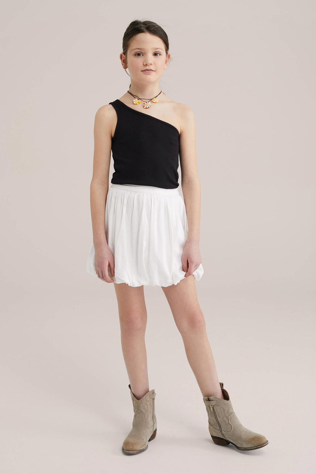 Witte meisjes WE Fashion ballon rok gemaakt van viscose en met elastische tailleband