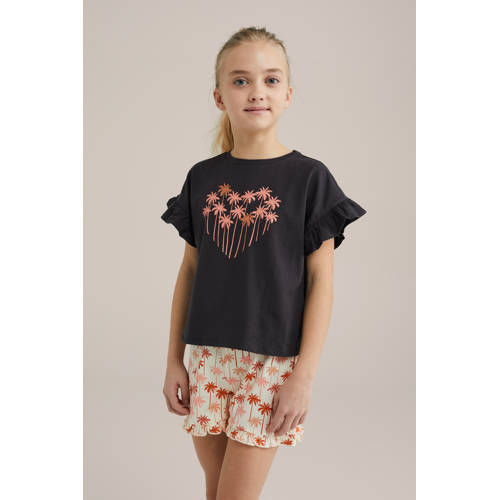 WE Fashion pyjama multi Meisjes Katoen Ronde hals All over print