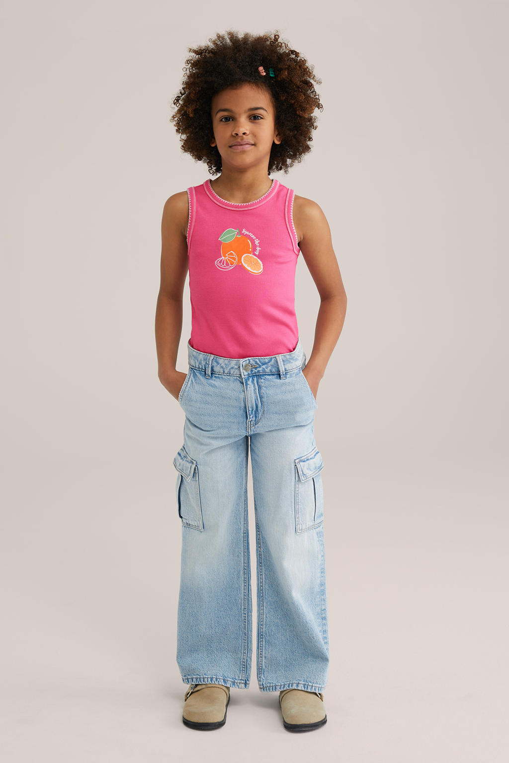WE Fashion mouwloze top roze