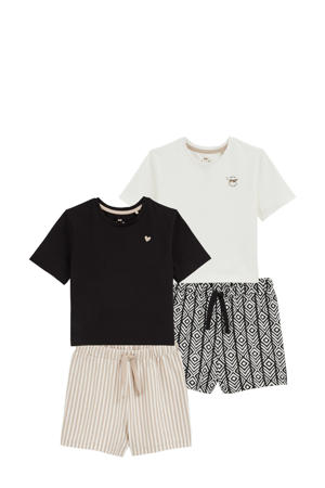 pyjamaset - (set van 2) wit/zwart