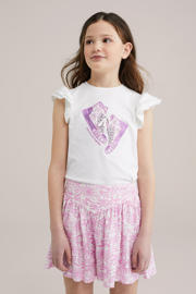 thumbnail: WE Fashion mouwloze top wit met pailletten