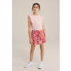 WE Fashion mouwloze top lichtroze rib gebreid