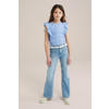 WE Fashion mouwloze top lichtblauw rib gebreid