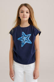 thumbnail: WE Fashion T-shirt donkerblauw