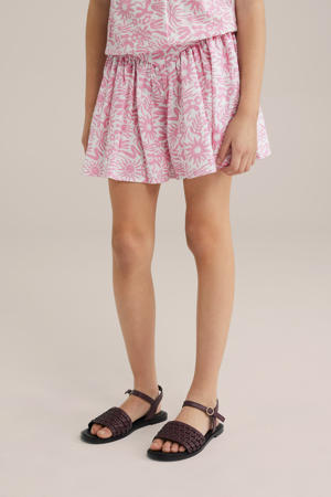 casual short lichtroze/wit