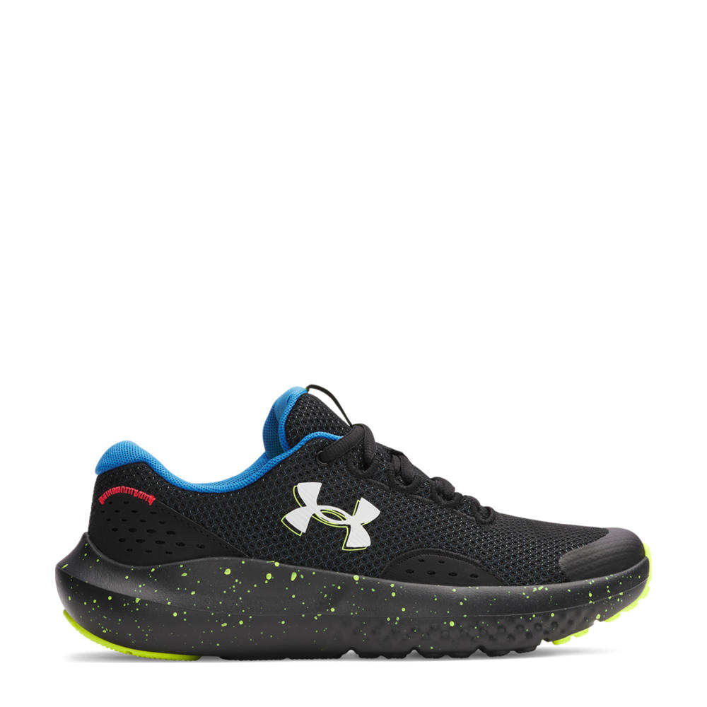 Zwart, geel en blauwe jongens en meisjes Under Armour Surge 4 fitness schoenen van mesh-pu/voering: mesh/voetbed: eva met veters