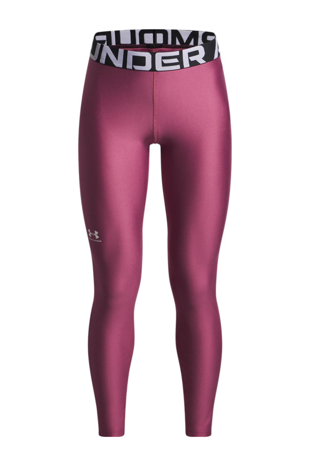 Roze jongens en meisjes Under Armour sportlegging van polyester met slim fit, elastische tailleband en logo dessin