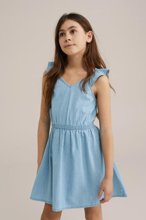 korte jurk light blue denim