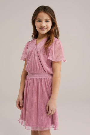 korte jurk met glitter roze
