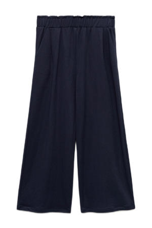 wide leg casual broek marine