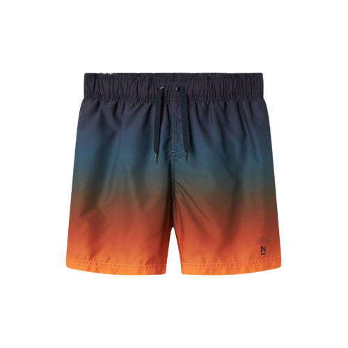 NAME IT KIDS zwemshort donkerblauw/oranje Jongens Polyester Effen - maat 152 afbeelding