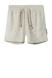 thumbnail: Beige jongens NAME IT MINI casual short van badstof met regular fit, elastische tailleband met koord en effen