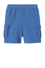 thumbnail: Blauwe jongens NAME IT MINI sweatshort van katoen met regular fit, elastische tailleband met koord en effen