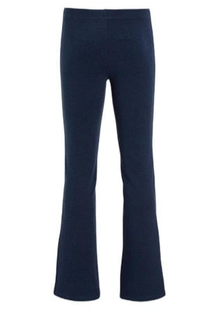 flared fleece legging donkerblauw melange