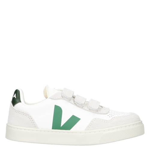 Veja Small V-90 leren sneakers wit/groen Meisjes Leer
