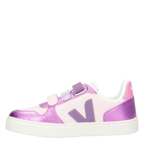 Veja Small V-10 leren sneakers roze Meisjes Leer Meerkleurig