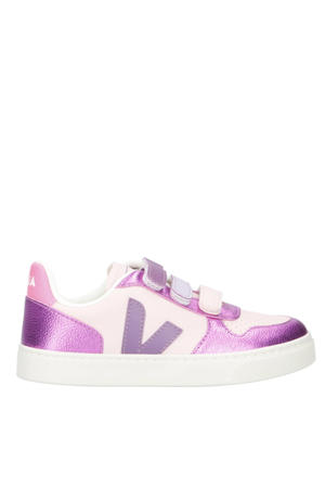 Small V-10 leren sneakers roze