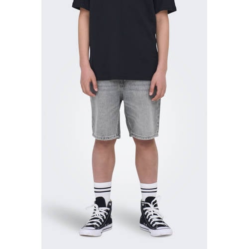 ONLY & SONS JUNIOR denim short grey denim Korte broek Grijs Jongens Katoen - maat 146 afbeelding