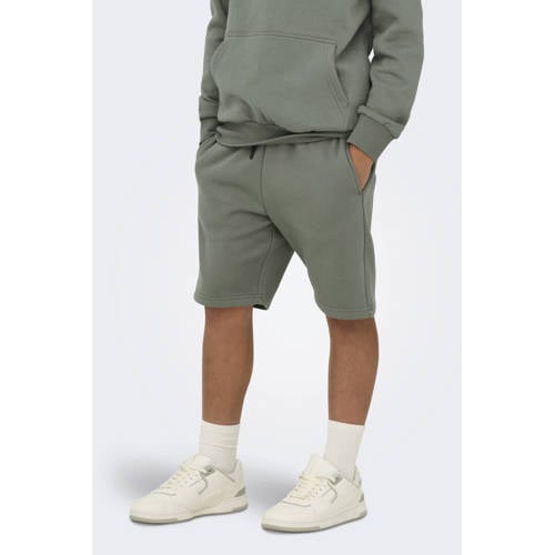 ONLY & SONS JUNIOR regular sweatshort grijs Korte broek Jongens Katoen - maat 152 afbeelding