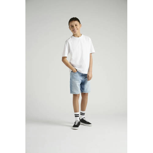 ONLY & SONS JUNIOR denim short light blue denim Korte broek Blauw Jongens Katoen - maat 158 afbeelding