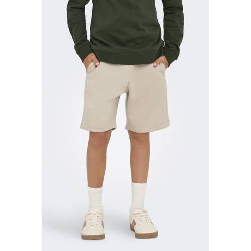 ONLY & SONS JUNIOR regular sweatshort beige Korte broek Zilver Jongens Katoen - maat 128 afbeelding