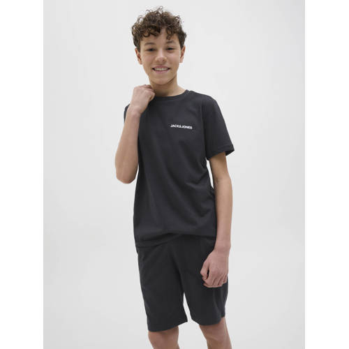 JACK & JONES JUNIOR T-shirt met korte broek zwart Shirt + broek Jongens Katoen Ronde hals - maat 164 afbeelding