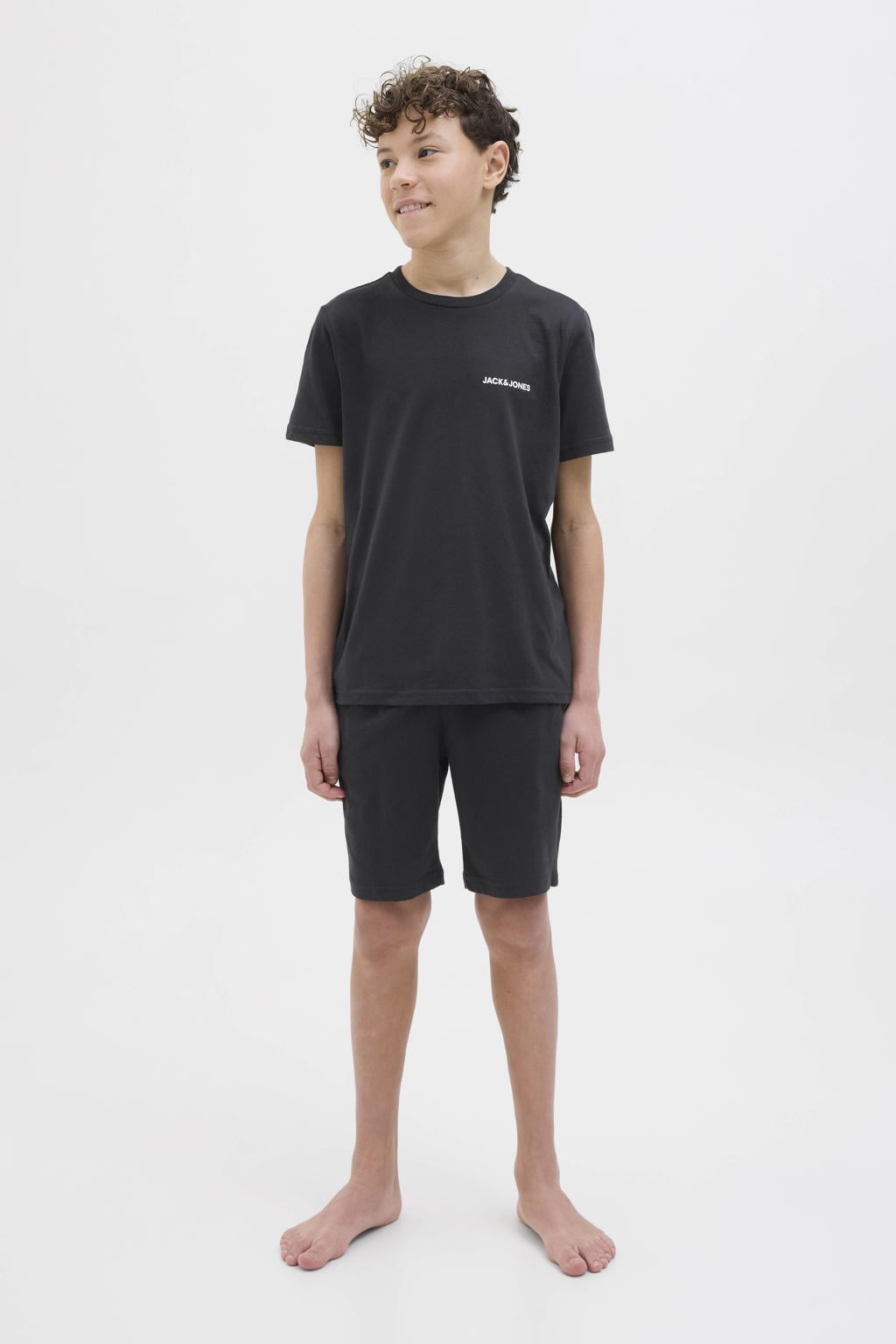 JACK & JONES JUNIOR T-shirt + korte broek zwart