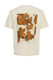 thumbnail: Ecru jongens JACK & JONES JUNIOR T-shirt van katoen met backprint, korte mouwen en ronde hals