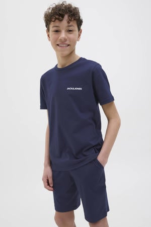 T-shirt + korte broek donkerblauw