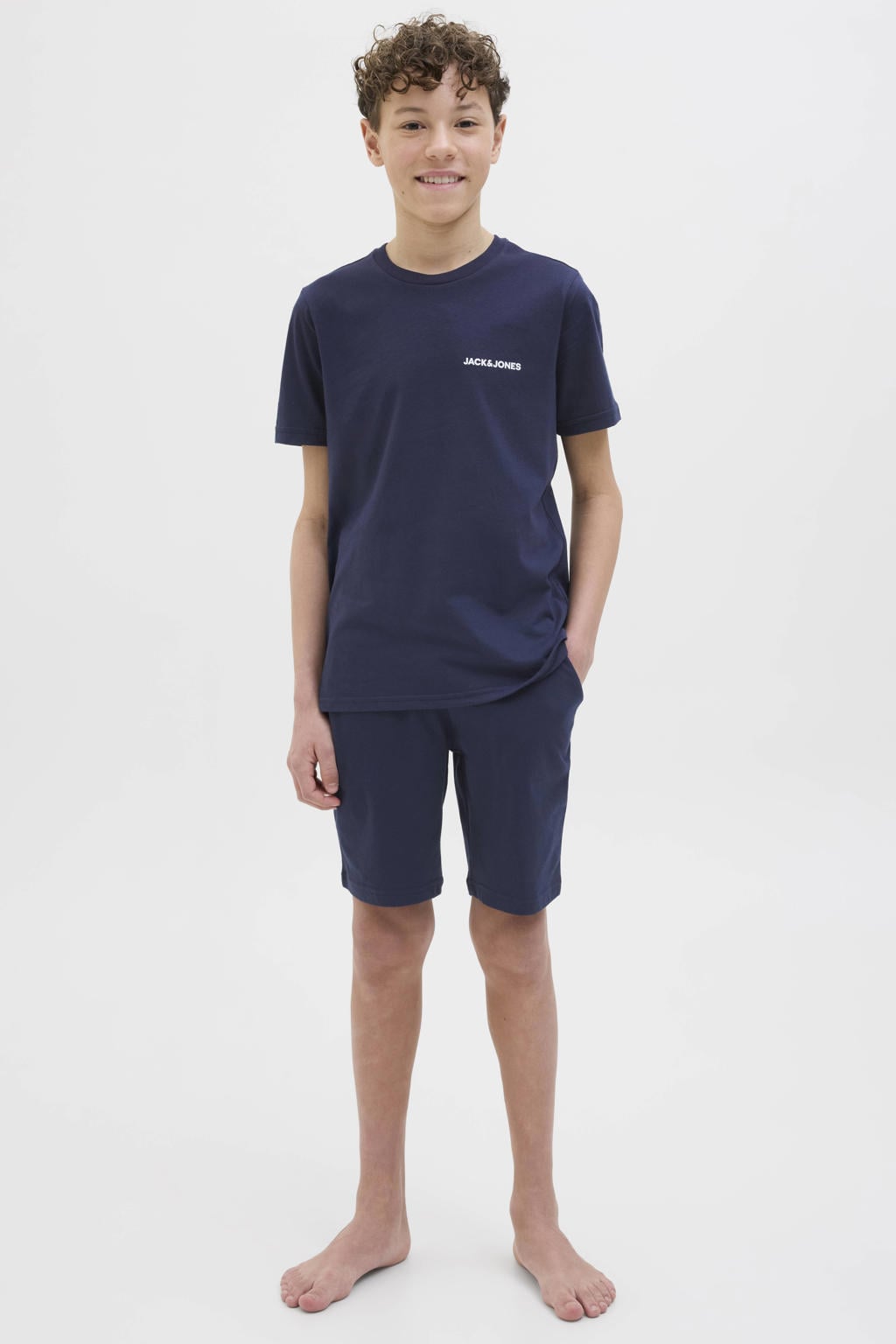 JACK & JONES JUNIOR T-shirt + korte broek donkerblauw