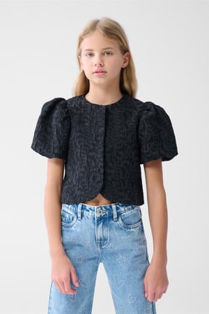 blazer met pofmouwen zwart