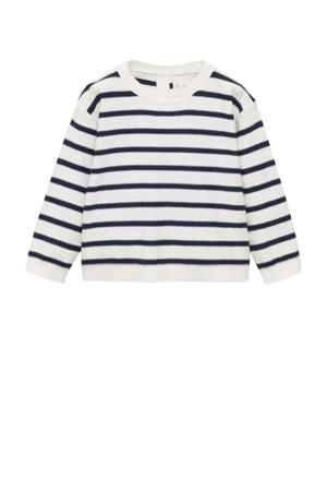 trui donkerblauw fijn gebreid