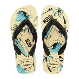   teenslippers zwart/lichtgeel