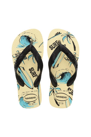   teenslippers zwart/lichtgeel