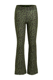 thumbnail: Groen en zwarte meisjes anytime flared broek luipaard print van polyester met elastische tailleband