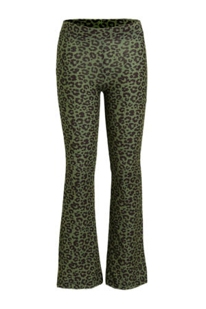 flared broek luipaard print