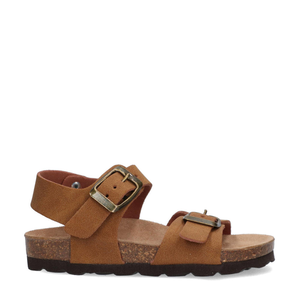 Cognackleurige jongens Red Code sandalen van imitatieleer met gesp