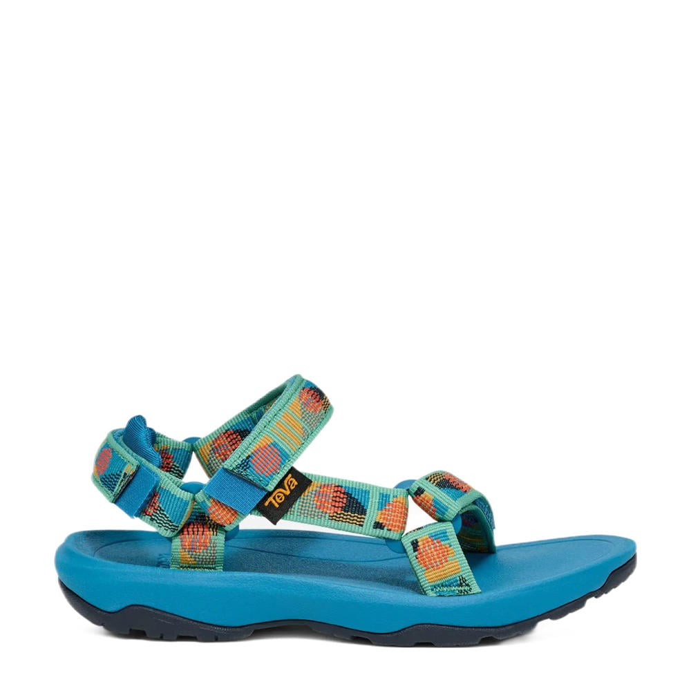 Turquoise jongens Teva Hurricane XLT 2 kleuter schoolkind sandalen van textiel met klittenband