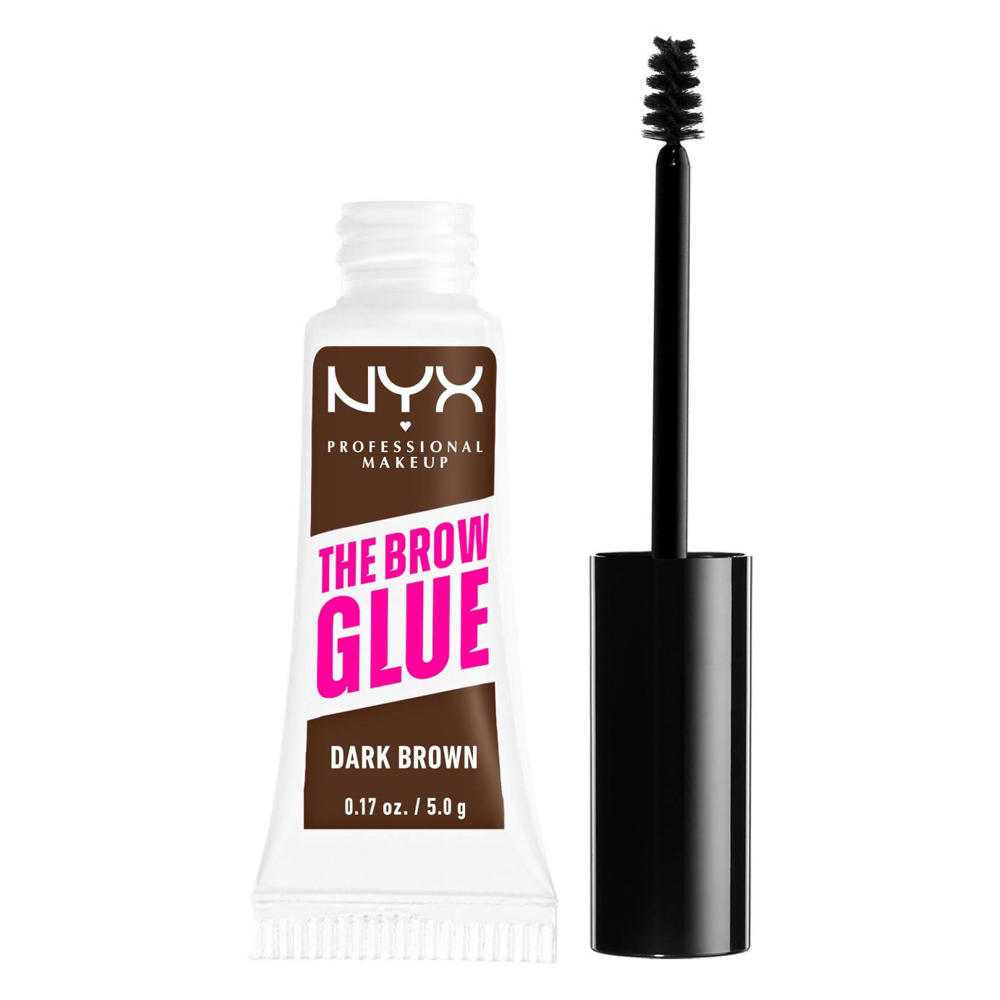 NYX Professional Makeup The Brow Glue - Medium Brown - Wenkbrauw Gel 16u langhoudend - Medium Bruin