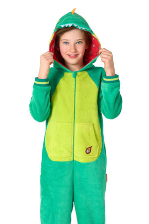 onesie dinosaurus groen/lichtgroen/oranje