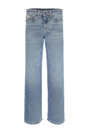 straight leg jeans medium blue denim