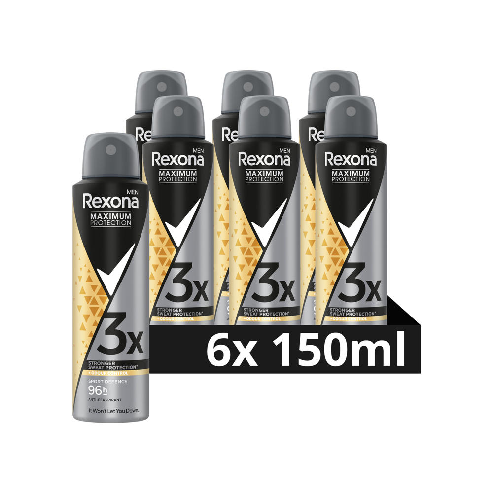 Rexona Men Maximum Protection Sport Defence anti-transpirant spray - 6 x 150 ml