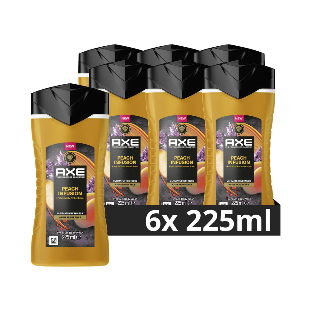 Axe Fine Fragrance Collection Peach Infusion douchegel - 6 x 225 ml