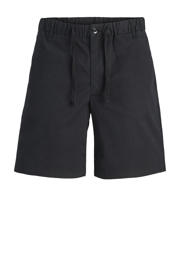 thumbnail: Zwarte jongens JACK & JONES JUNIOR relaxed casual short van stretchkatoen met regular waist, rits- en knoopsluiting en effen
