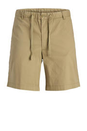thumbnail: Lichtbruine jongens JACK & JONES JUNIOR relaxed casual short van stretchkatoen met regular waist, rits- en knoopsluiting en effen